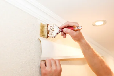 Pose de papier peint au Clapier — revêtements muraux et toiles de verre